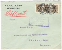 Very early air mail letter